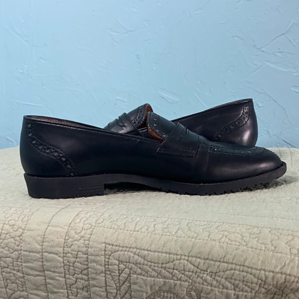 Etienne Aigner Black Leather Penny Loafers “Mallory” Women’s Size 7M - Picture 15 of 15